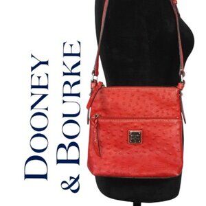 Dooney and Bourke Burnt Orange/Red Ostrich Shoulder Bag